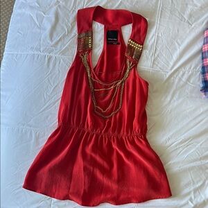 Dolce Vita Red Embellished Halter Camisole